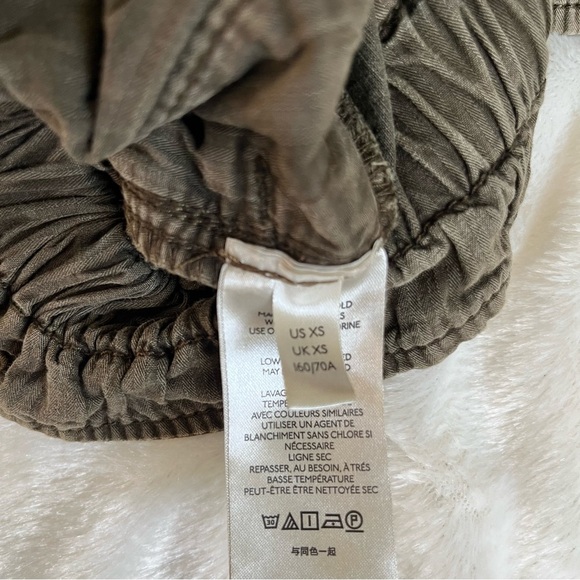 Free People Margate Pleated Trouser Women's XS PaperBag Waist Boho Brown Green - Picture 10 of 12